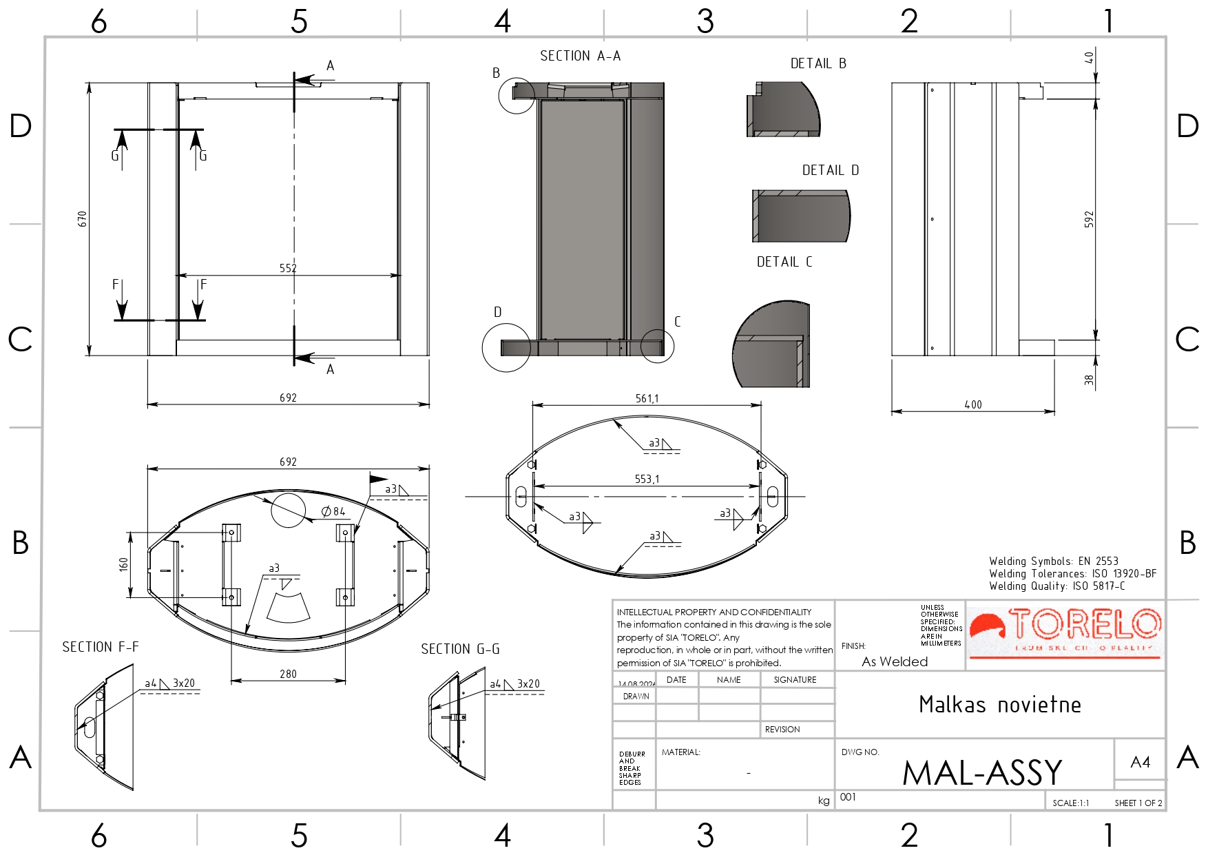 Malkas novietnes kopsalikuma rasējums