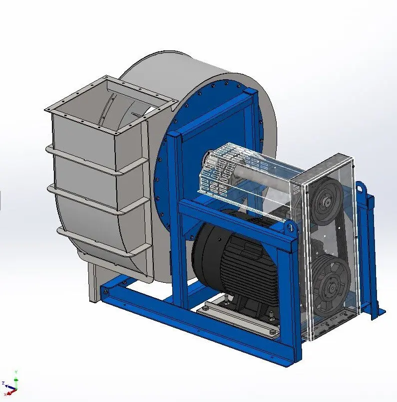 Rūpnieciskā ventilatora 3D CAD modelis